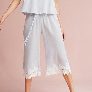 Anthropologie E by Eloise Lace Trim Crop Pj Pants